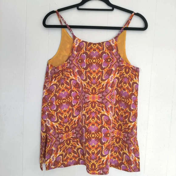 Joie Abstract Ikat Print Sleeveless Blouse Multicolor Sz S V-Neck Cami Top - Picture 5 of 12